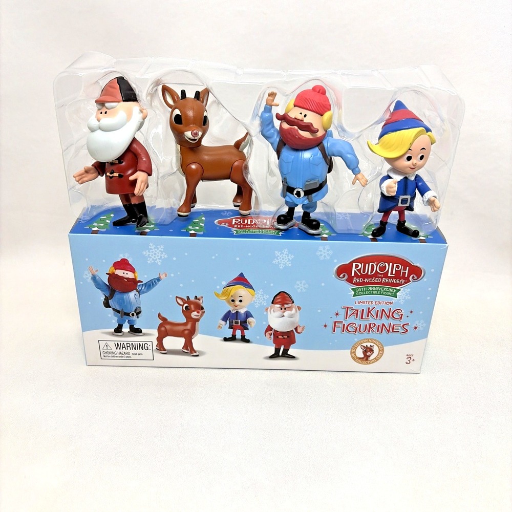 Rudolph the Red-Nosed Reindeer Talking Figurines Set - Limited Edition - Works!